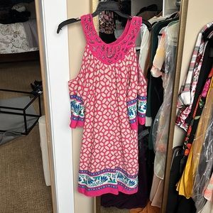 Cold shoulder shift dress